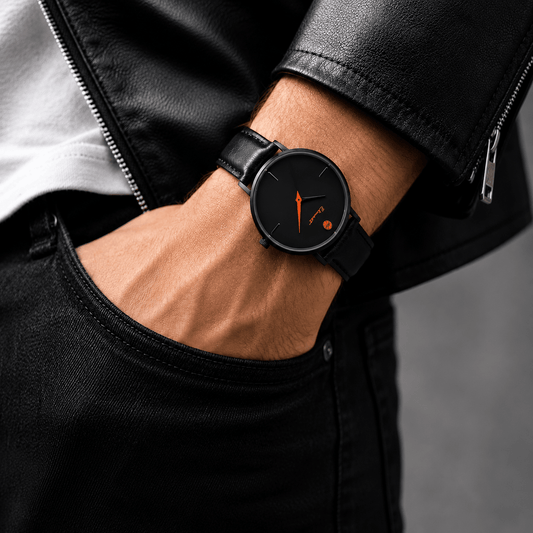 BEST FRIEND 40 NOIR | Men’s Black Leather Watch 40mm Watch Elements Watches