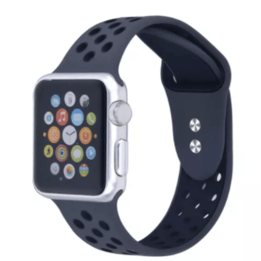 Breathable Silicone Sport Replacement Band for Apple Watch Anthracite Black Apple Watch Band Elements Watches