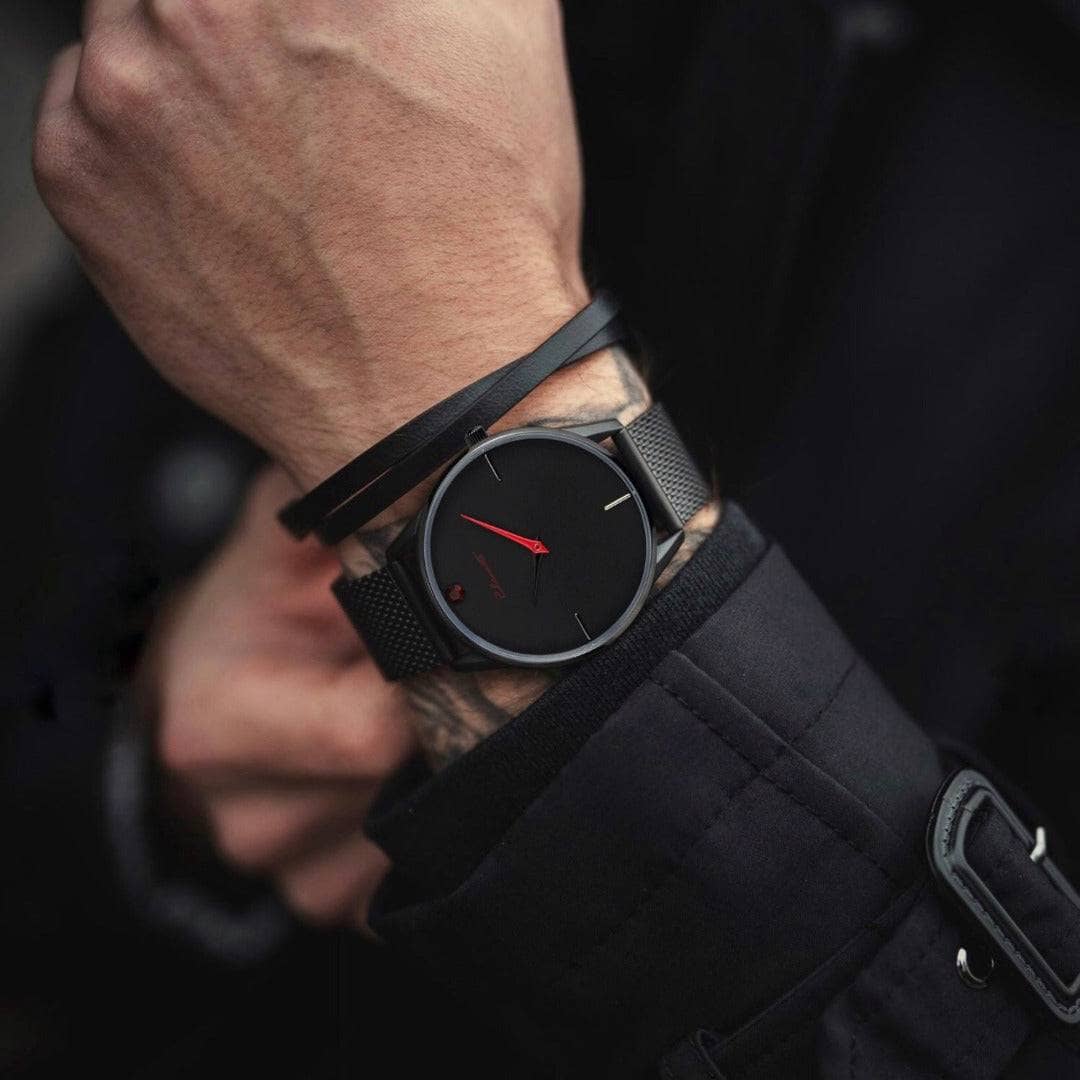 LIFE 40 MESH MENS BLACK MESH WATCH Elements Watch Co