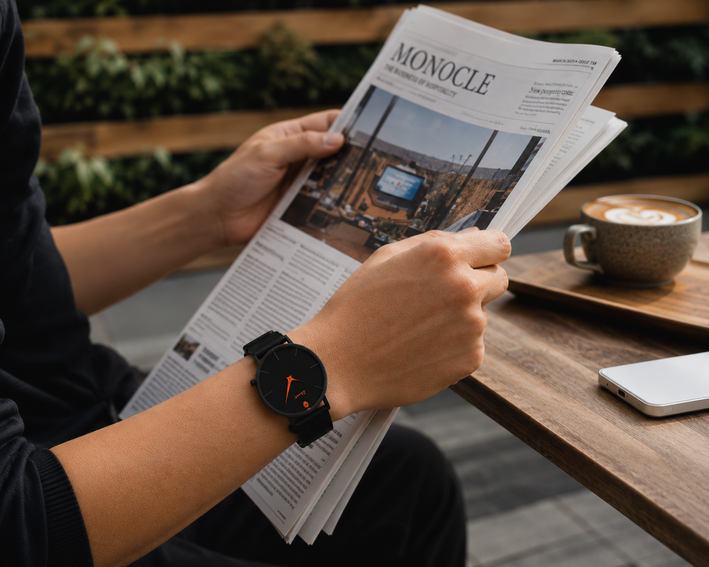 Mens Minimalist Strap Watch | BEST FRIEND 40 NERO