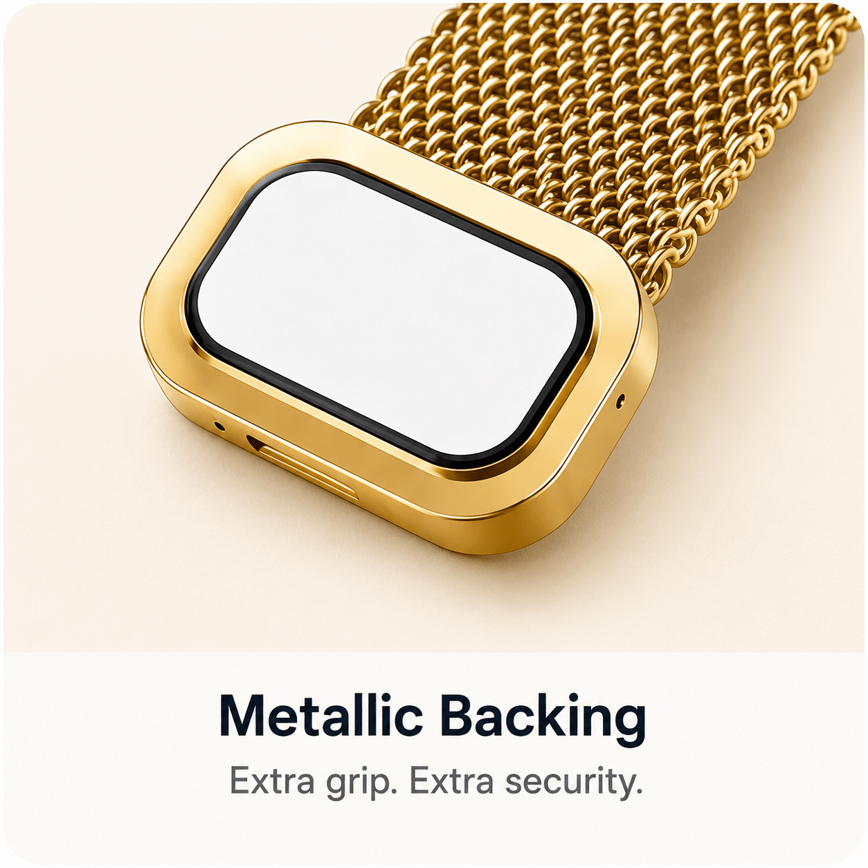 Gold Milanese Mesh Apple Watch Band with Protective Case Bundle Watch Bands Elements Watches
