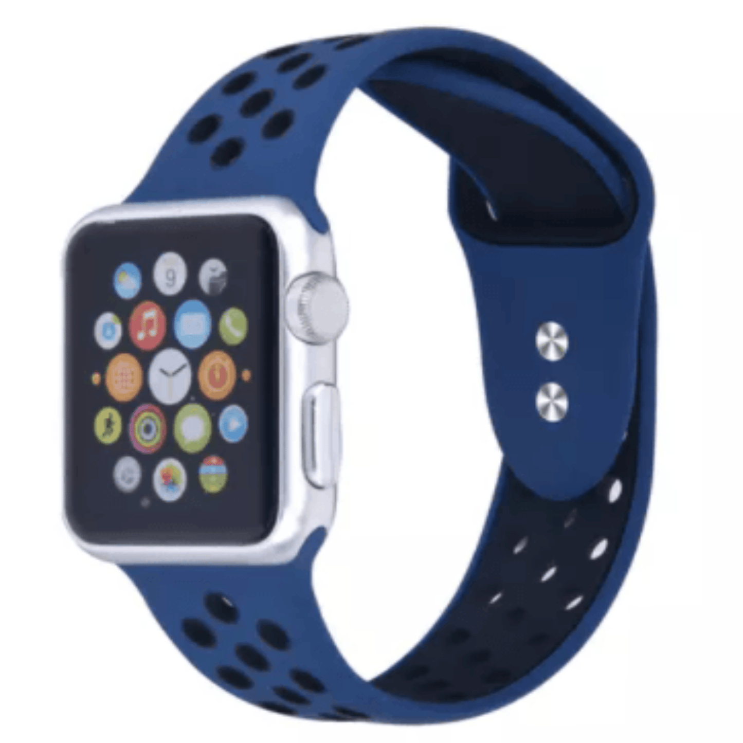 Breathable Silicone Sport Replacement Band for Apple Watch Navy Black Apple Watch Band Elements Watches
