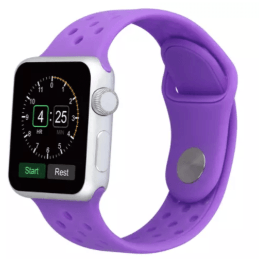 Breathable Silicone Sport Replacement Band for Apple Watch Purple Apple Watch Band Elements Watches