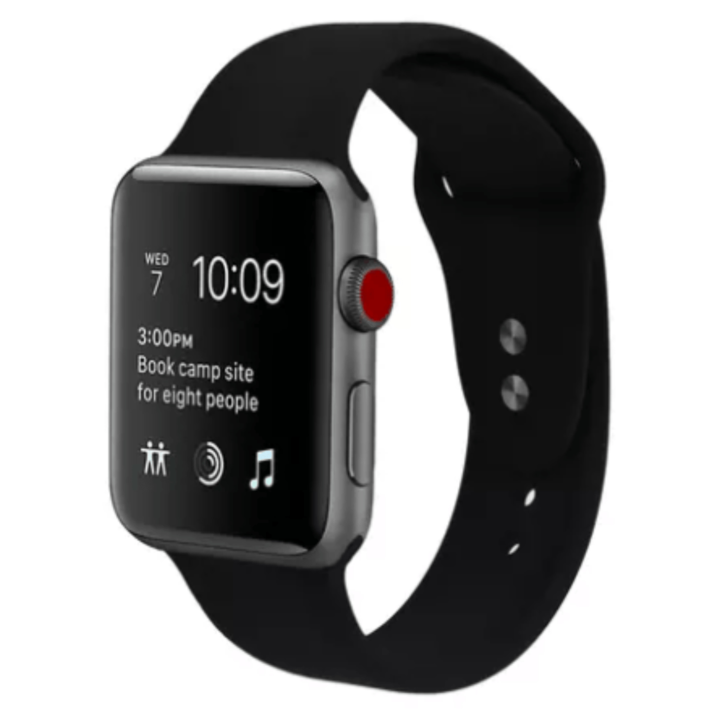 Silicone Sport Replacement Band for Apple Watch Black Apple Watch Band Elements Watches