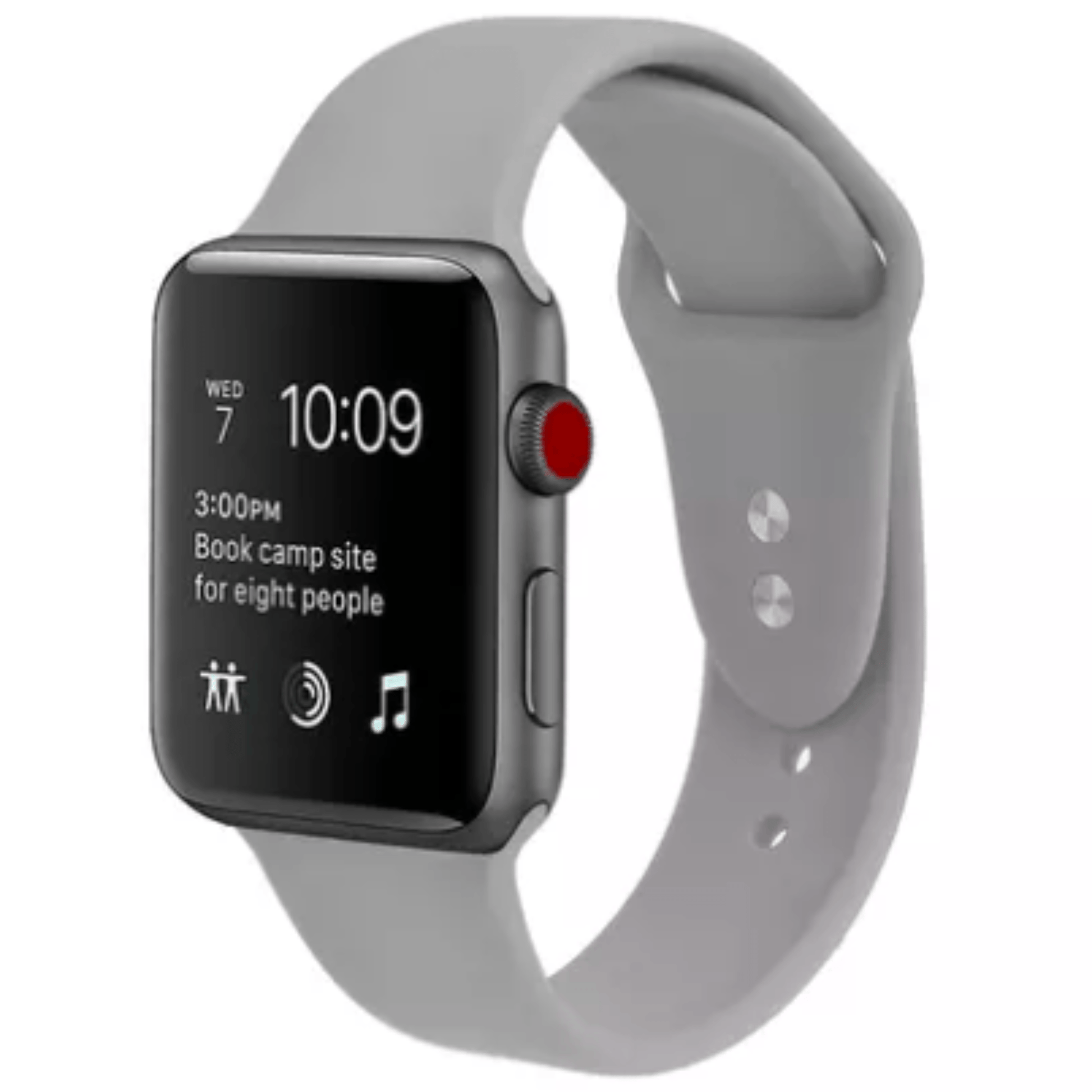 Silicone Sport Replacement Band for Apple Watch Light Gray Apple Watch Band Elements Watches