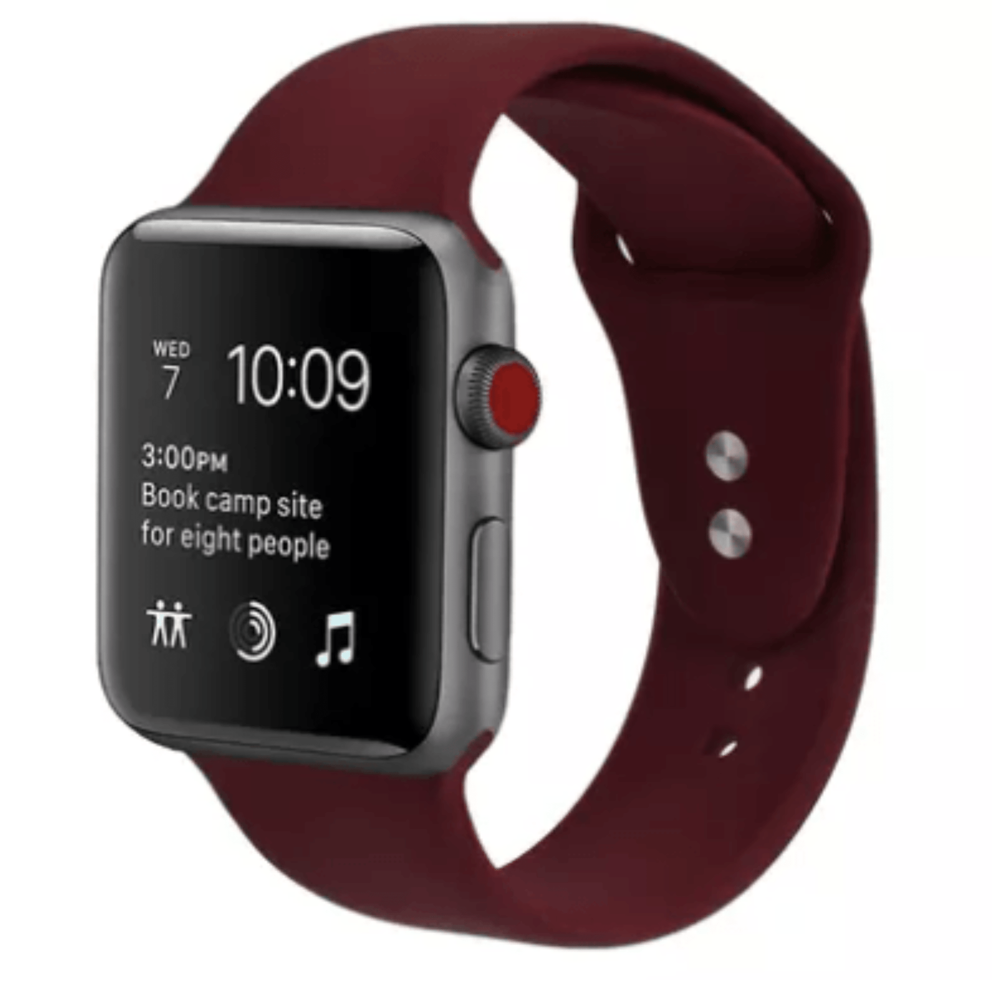 Silicone Sport Replacement Band for Apple Watch Maroon - Plum Apple Watch Band Elements Watches