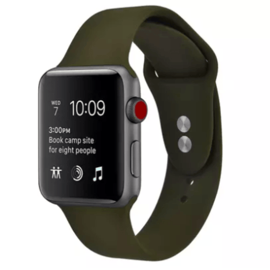 Silicone Sport Replacement Band for Apple Watch Olive Apple Watch Band Elements Watches