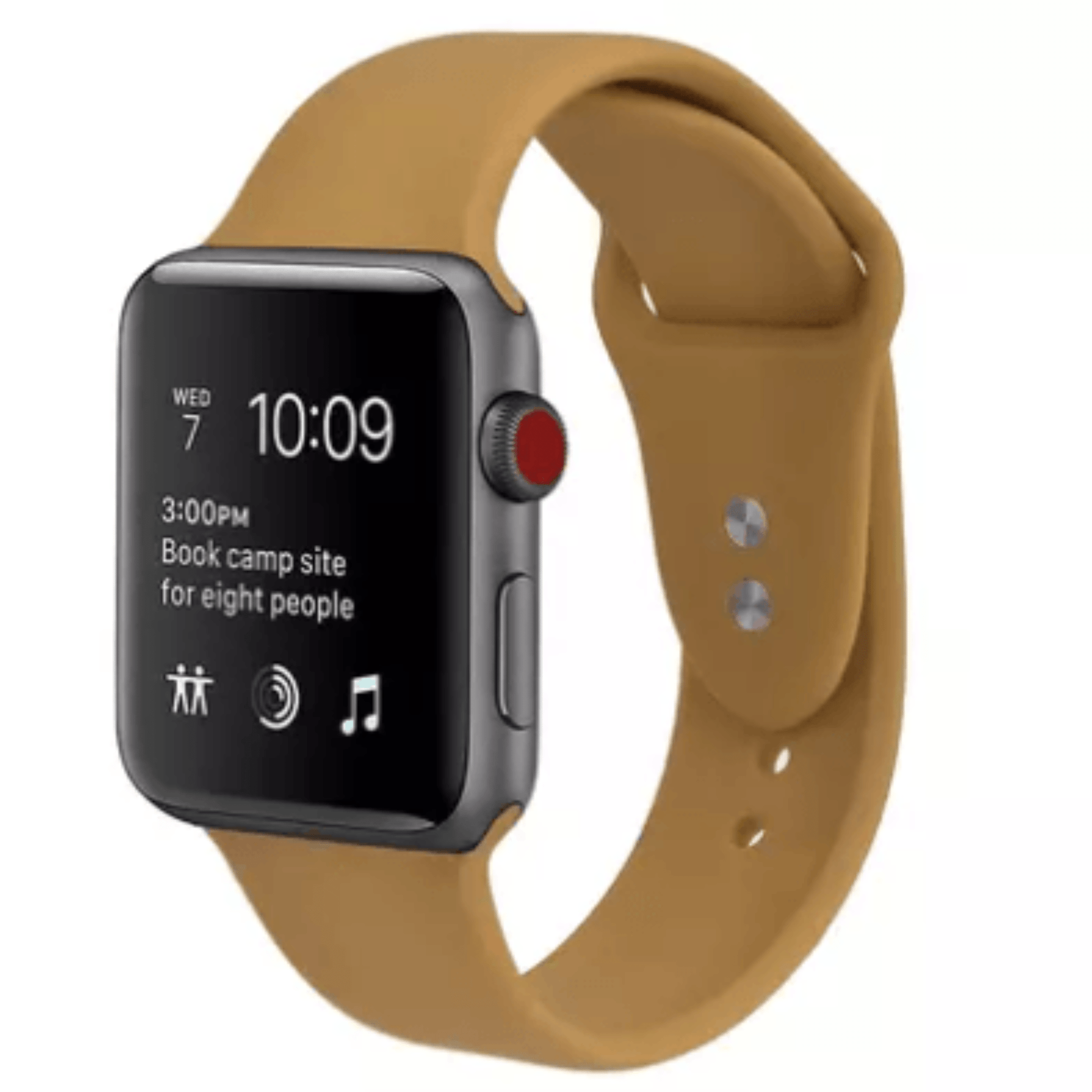 Silicone Sport Replacement Band for Apple Watch Walnut Beige Apple Watch Band Elements Watches